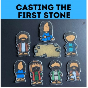 Casting the First Stone  Bible Felt Pieces  // Flannel Board Pieces  // Preschool  // Sunday School //