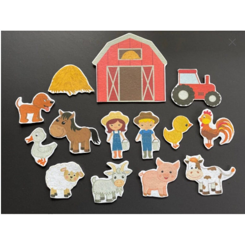 Farm Felt 2 // Flannel Board Pieces // Felt Board // Animals // Pretend Play image 2