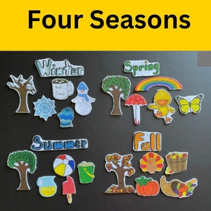 Four Seasons Felt Pieces  // Flannel Board Pieces // Preschool // Teaching // Cognitive Skills // Calendar