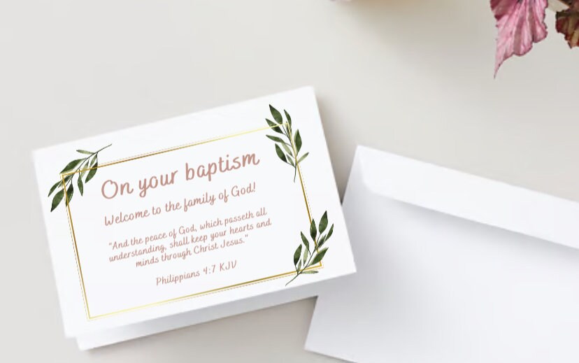 Baptism Card Printable Pdf - Etsy