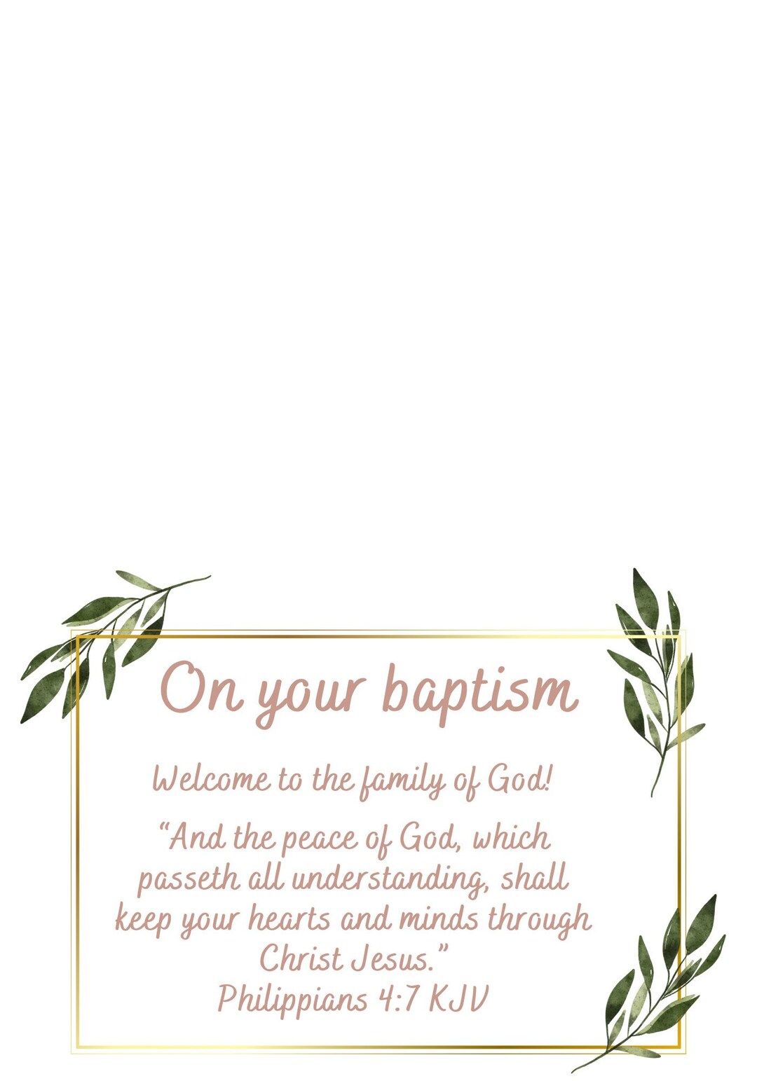 Baptism Card Printable Pdf - Etsy