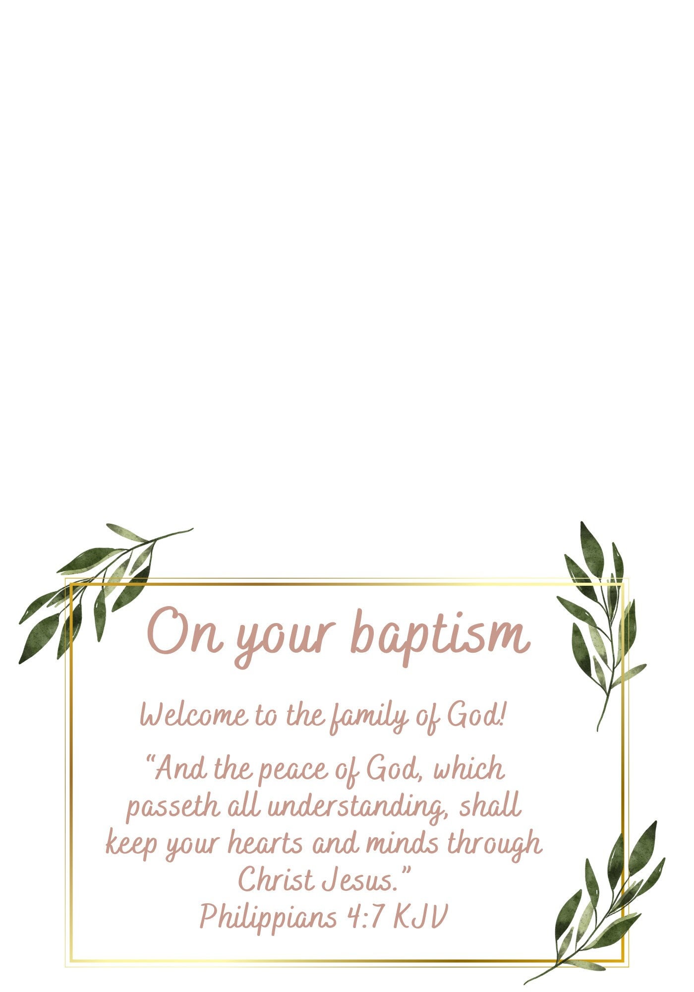 Baptism Card Printable Pdf - Etsy