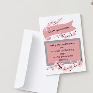 Pastor appreciation card, printable, PDF