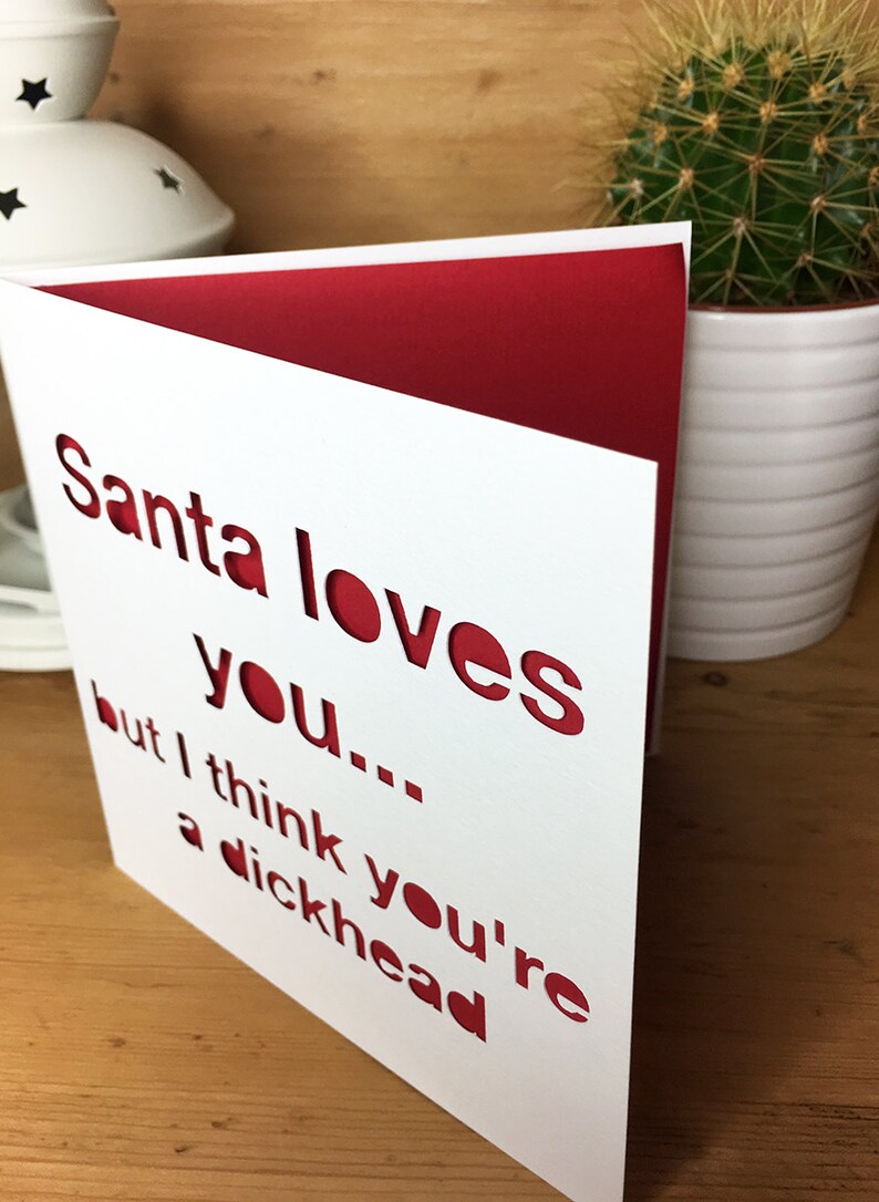 Funny Rude Christmas Card friend Merry Christmas card