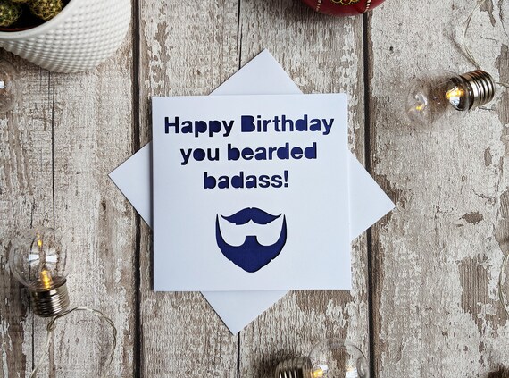Barbe De Carte D Anniversaire De Hipster Barbu Carte De Etsy