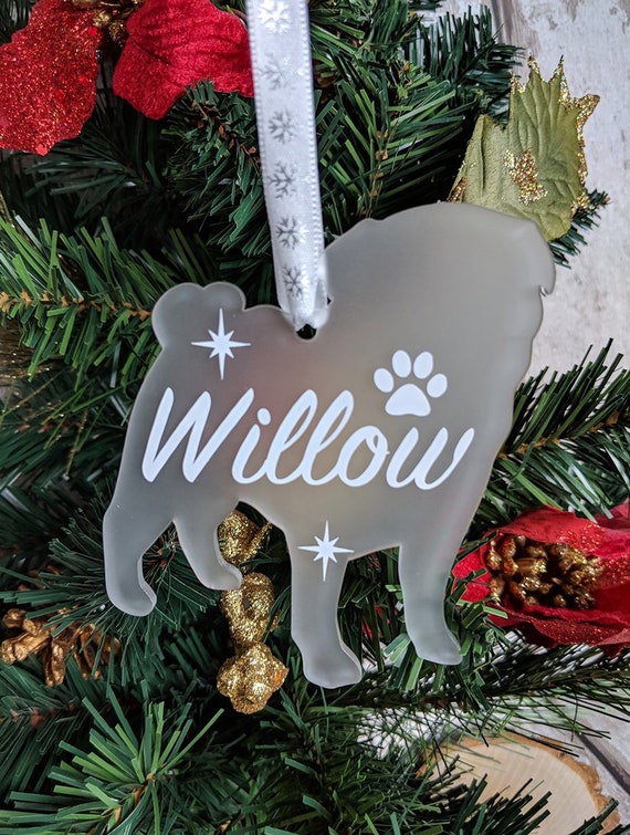 Pug Personalised Christmas Bauble Decoration Dog Christmas Etsy