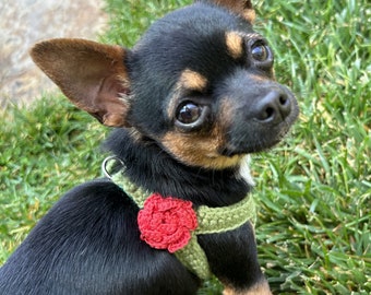 Puppy Harness, Tiny Teacup Rose Dog Vest, 2 to 3 Lbs XXS