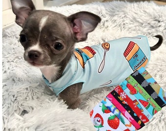 Tiny Teacup Puppy Tank Shirt, Mini Dog Jersey Pajamas - Small Pet, 1-1.5 lbs