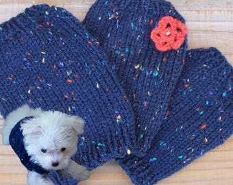 Teacup Puppy Dog Sweater, Teeny Tiny Rustic, 1 - 2 Lbs, First Puppy Coat