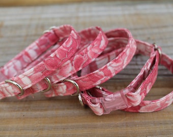Teacup Dog Puppy Collar, XXS/XS 6-9 Inches, Pink Rose