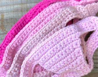 Teacup Puppy Pretty in Pink Harness for 2 to 3 Lbs, XXXS/XXS, Crochet Dog Vest