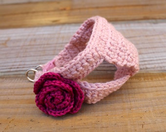 XXS Teacup Puppy Harness: Soft Cotton Fuchsia Rose Vest (2-3 Lb)