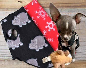 Teeny Tiny Teacup Puppy Dog Fleece Shirt Toy Mini Pet Pajamas Shirt XXXS 1 to 1 1/2 Lbs