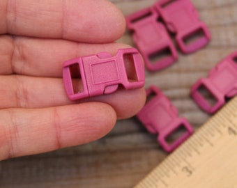 Side Release Buckle for Puppy Dog Collar, 3/8", Paracord Bracelet, Raspberry/Orchid