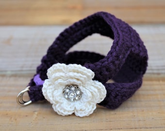 Teacup Puppy Harness, for 2 to 3 Lbs, XXXS/XXS, Purple Feminine Flower Dog Vest