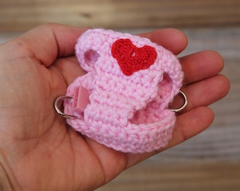 Tiny Puppy Dog Harness, Mini for 1 to 1 1/2 Lbs, in Soft Cotton with Heart