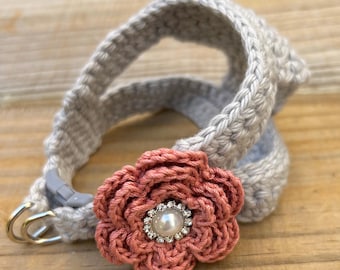 Puppy Harness, Teacup Pet Dog XXS/XS, Vintage Style Custom Crochet Vest in Boho Cotton