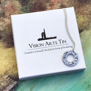Hammered Circular Tin Necklace. 10th Anniversary Gift. Tin Jewellery. Tin Gift