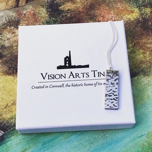 Hammered Tin Pendant. 10th Wedding Anniversary Gift. Tin Jewellery. Tin Gift