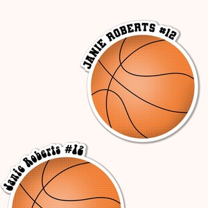 Basketball Name Aufkleber - Wasserdichter, personalisierter Aufkleber - Team Name Basketball Wasserflasche Aufkleber, Aufkleber - Wasserdichter Namensaufkleber