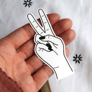 Pegatina de vinilo de signo de paz - Pegatina de signo de paz de ASL para hidroflask - Pegatina de igualdad, novia, regalo de mejor amigo, pegatina estética de Boho