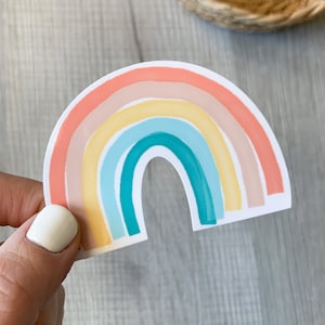 Rainbow Waterproof Vinyl Sticker - Kiss Cut Sticker - Rainbow Sticker, Girlfriend Gift, Best Friend Gift, Water Bottle Esthetische Sticker