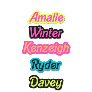 Adesivo de nome à prova d'água NEON, adesivo de vinil personalizado - ADESIVO DE NOME - Adesivos personalizados, adesivo para garrafa de água, capa para Kindle, decalque para laptop