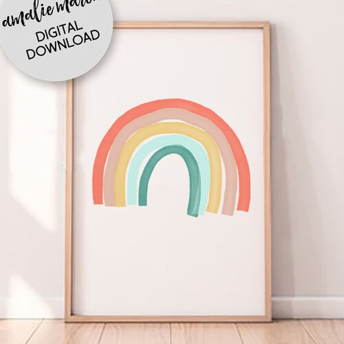 Rainbow Print Nursery Printable Kids Room Printable - Etsy