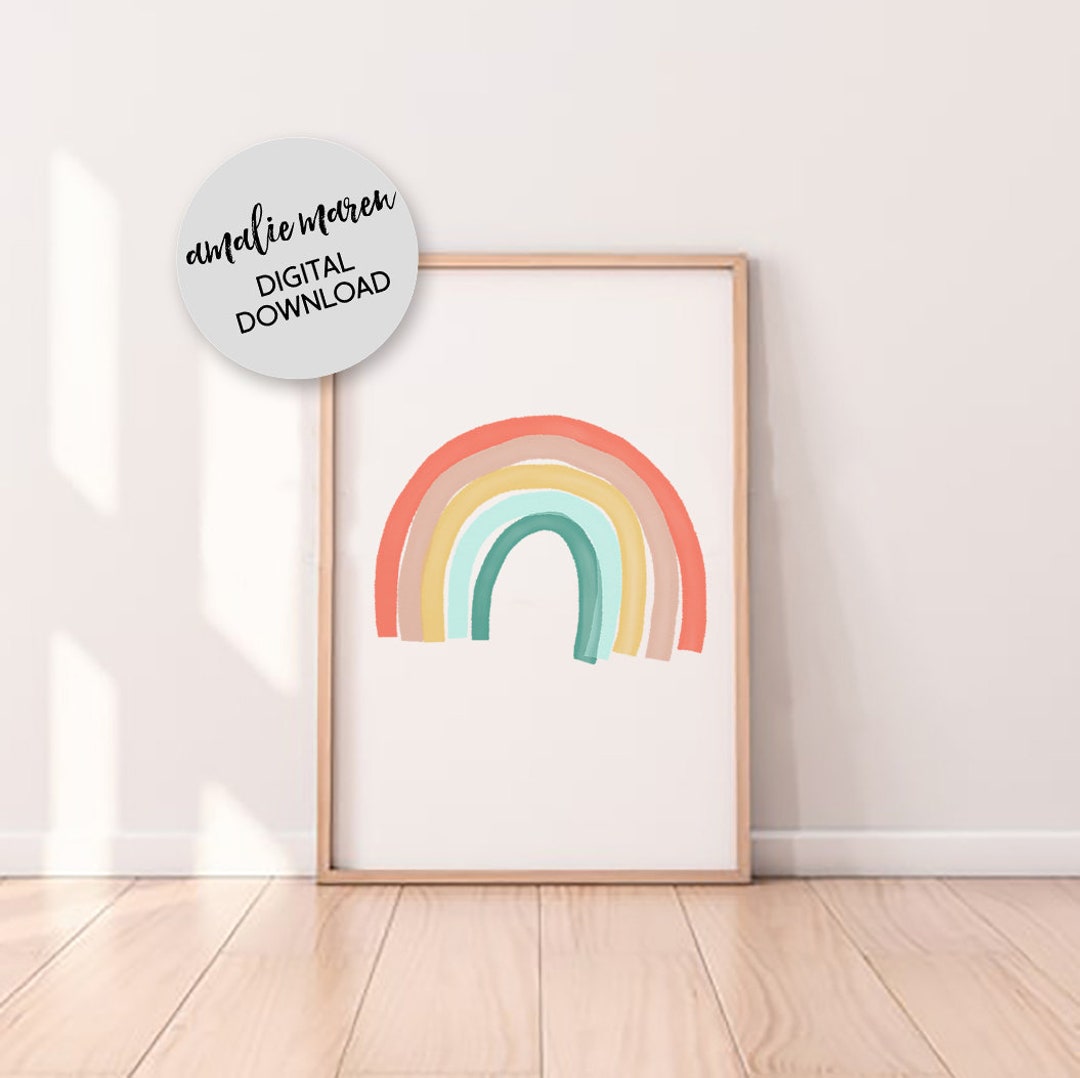 Rainbow Print Nursery Printable Kids Room Printable Rainbow Baby Wall Art PRINTABLE WALL ART ...