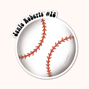 Baseball Name Decal - Waterproof, Personalized Sticker - Team Name Baseball Water Bottle Sticker, Decal - Waterproof Name Sticker