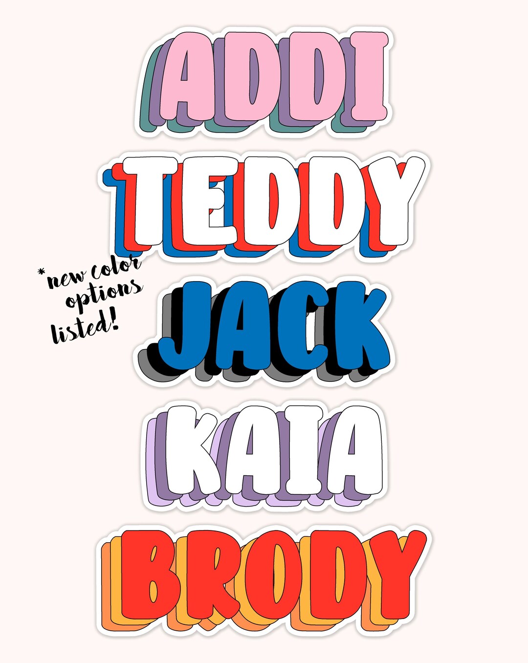 Waterproof Name Stickers Custom Vinyl Sticker, Name Decal, Personalized ...