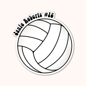Volleyball Name Decal - Waterproof, Personalized Sticker - Team Name Volleyball Water Bottle Sticker, Decal - Waterproof Name Sticker