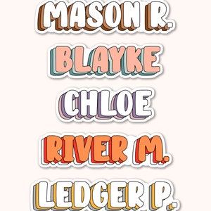 Waterproof Name Decal - Personalized Vinyl Sticker - NAME STICKER - Customized Stickers, Water bottle sticker, Laptop Decal, Colored Decal