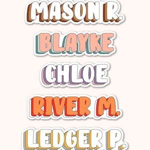 Waterproof Name Decal - Personalized Vinyl Sticker - NAME STICKER - Customized Stickers, Water bottle sticker, Laptop Decal, Colored Decal