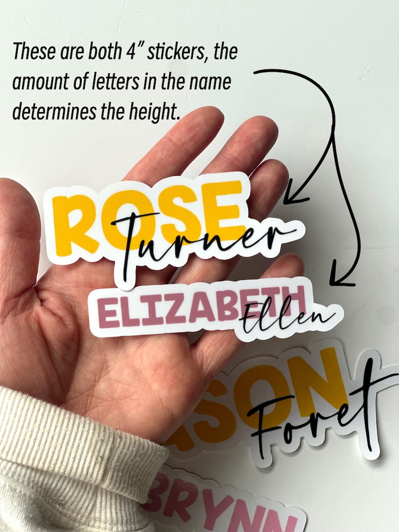 Waterproof Name Sticker - Personalized Vinyl Decal - FULL NAME - Custom Stickers, Name Labels, Kindle, Laptop, Back to School image 3