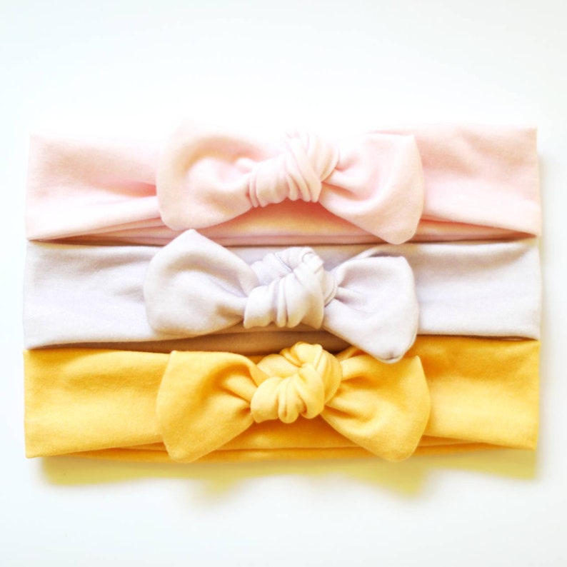 Baby Knot Headband Set of Three Organic Cotton Baby Girl Etsy