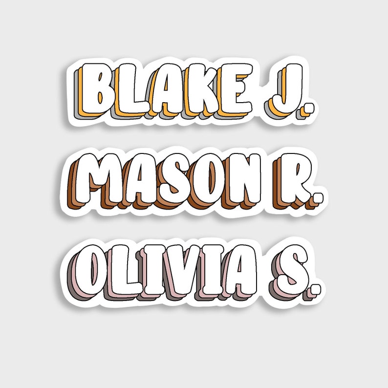 Waterproof Name Decal - Personalized Vinyl Sticker - NAME STICKER - Customized Stickers, Water bottle sticker, Laptop Decal, Colored Decal 
