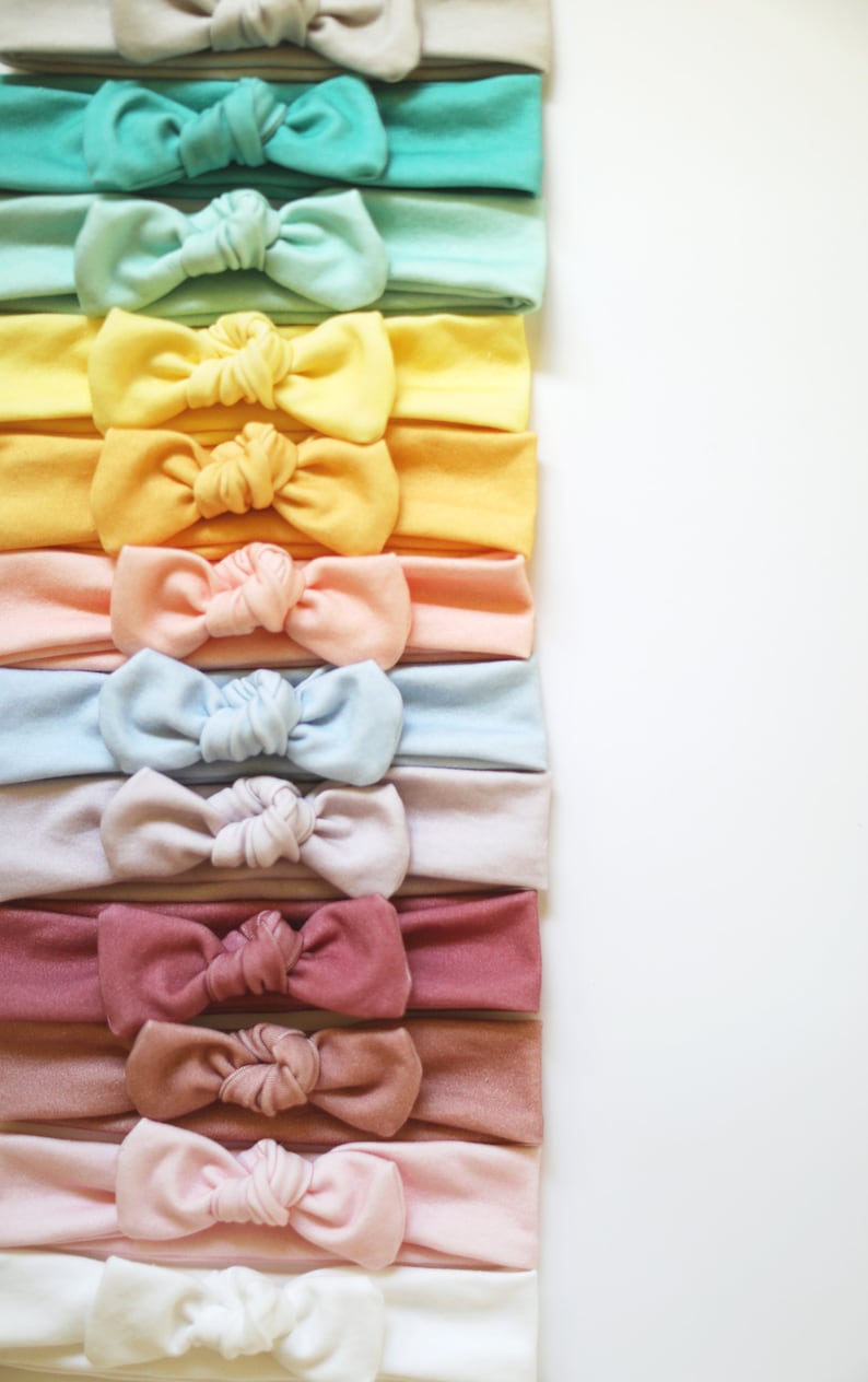 Baby Girl Knot Headband Set of Three Organic Cotton Baby Etsy