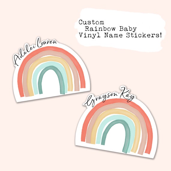 CUSTOM NAME Vinyl Sticker Rainbow Baby Sticker, Hydroflask