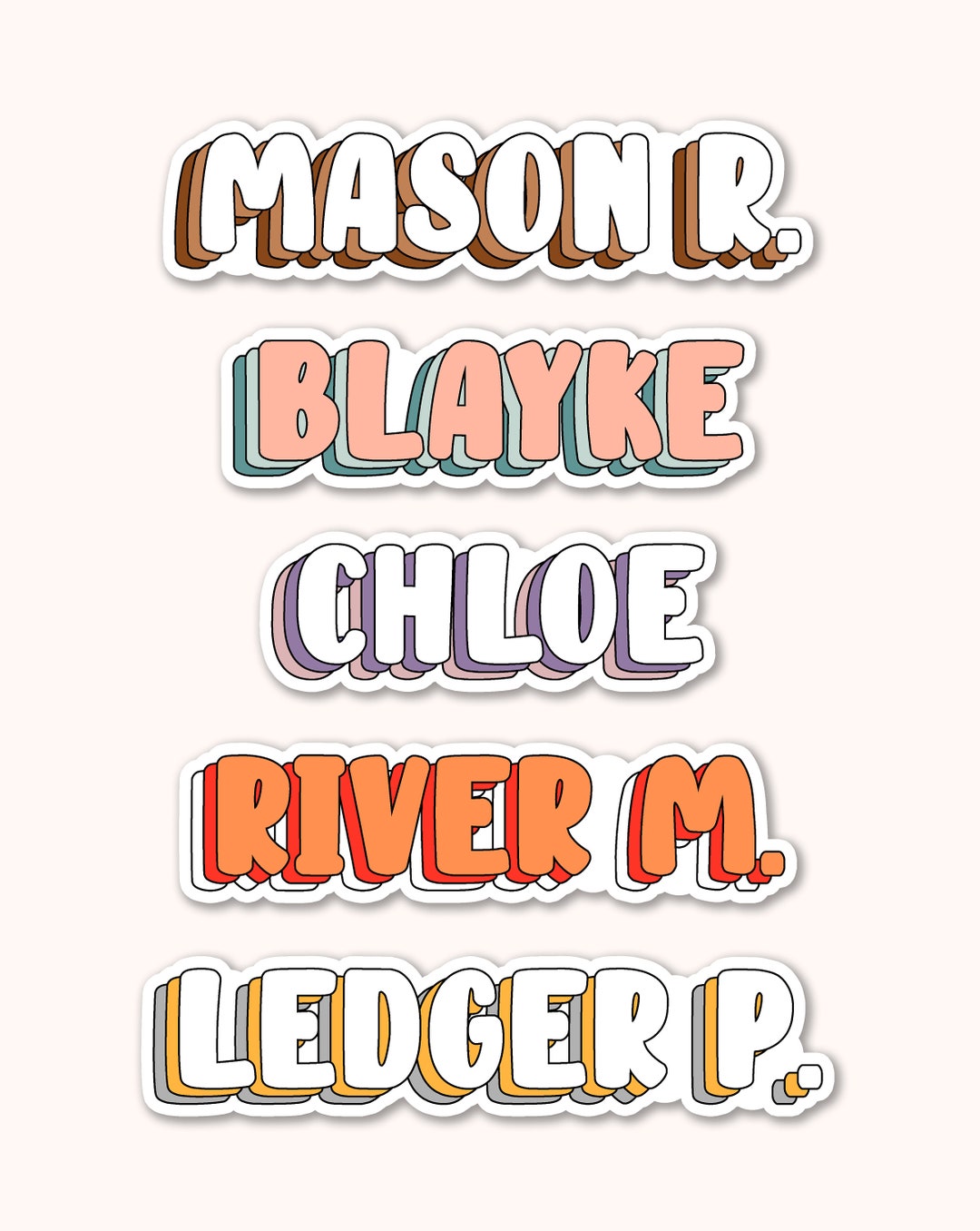 LARGE Waterproof Name Sticker - Custom Tote Labels - Custom Word ...