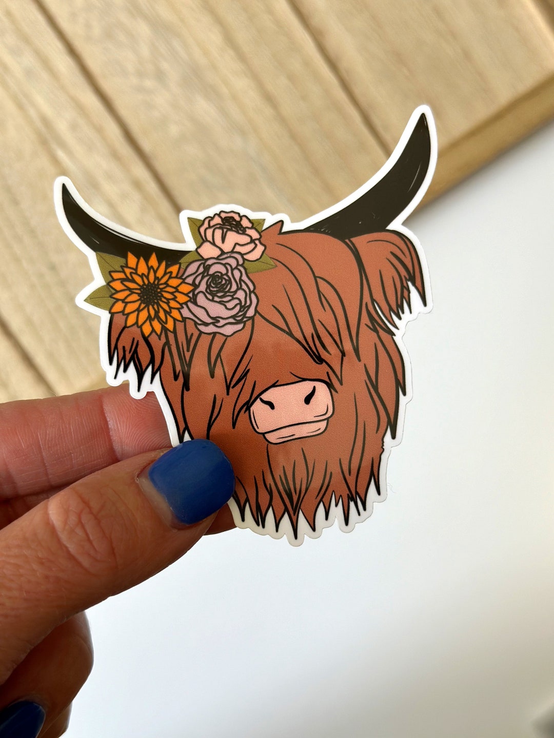 Long Haired Cow Vinyl Sticker - Waterproof Sticker - Western Decal ...