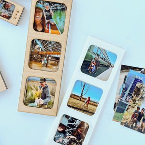 Custom Photo Magnet - Photo Booth Style Frame Magnet - Refrigerator Magnet, Photo Strip, Instant Picture Display, Wedding Gift, Shower Favor