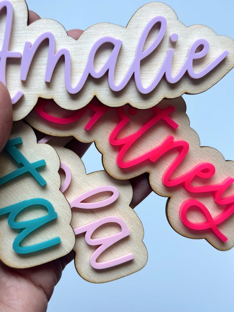 Girls Name Keychain Large Acrylic Kids Backpack Tag Name Tag Keychain