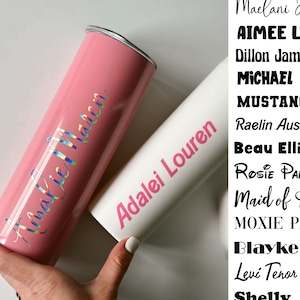 Stickers vinyles personnalisés, sticker nom - Stickers noms permanents pour bouteilles d'eau - Cadeaux personnalisés, fête de mariage, fête d'anniversaire, cadeau pour enseignant