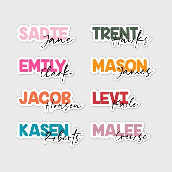Waterproof Name Decal - Personalized Vinyl Sticker - FULL NAME STICKER - Customized Stickers, Water bottle sticker, Kindle or Laptop Decal
