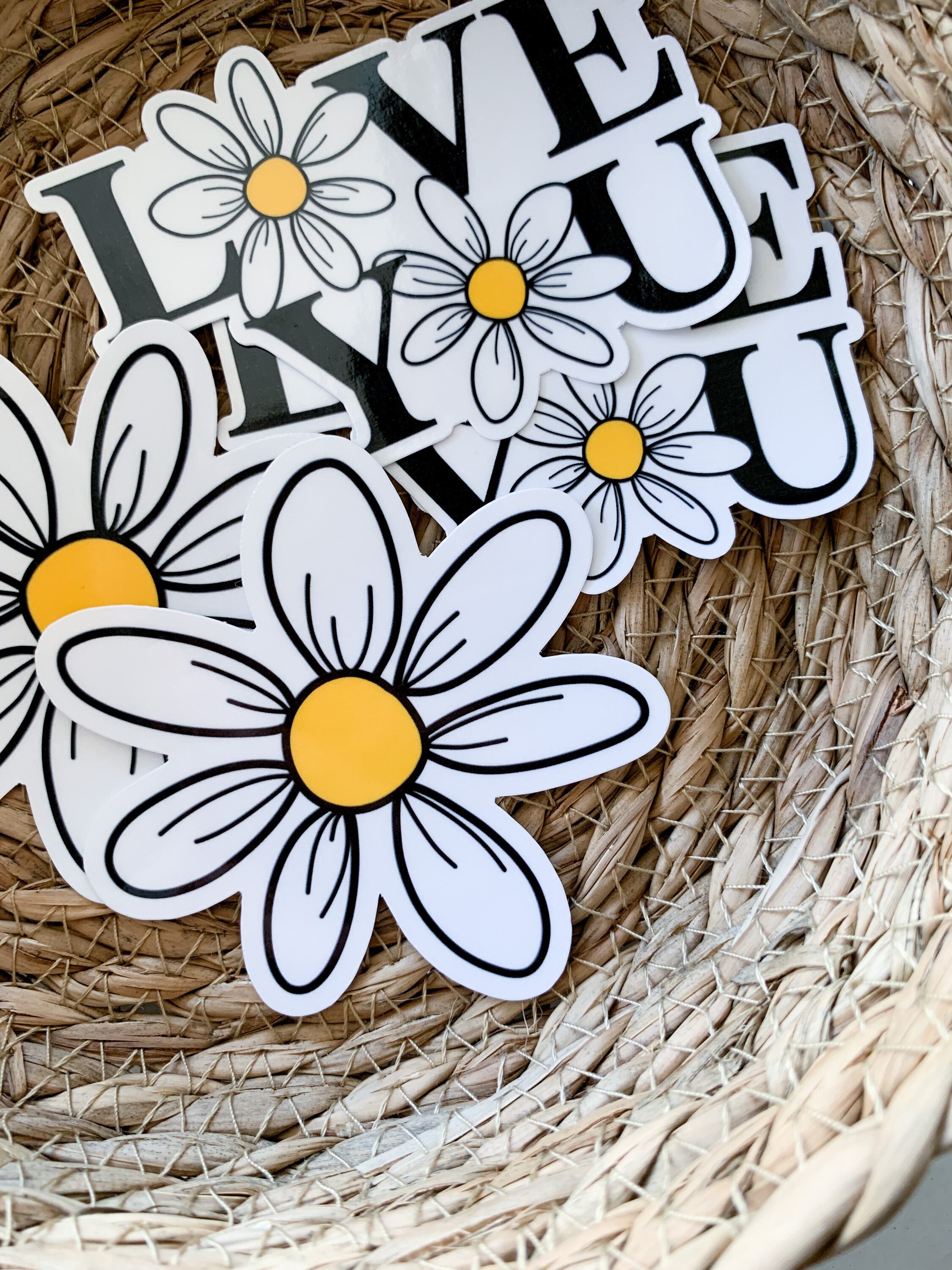 Cute Happy Daisy Stickers 1 Small Flower Smiling Daisy Stickers to