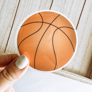 Basketball Sticker - Waterproof Decal 2" or 3" - Water Bottle Sticker, Basketball Lover, Sports Team Sticker