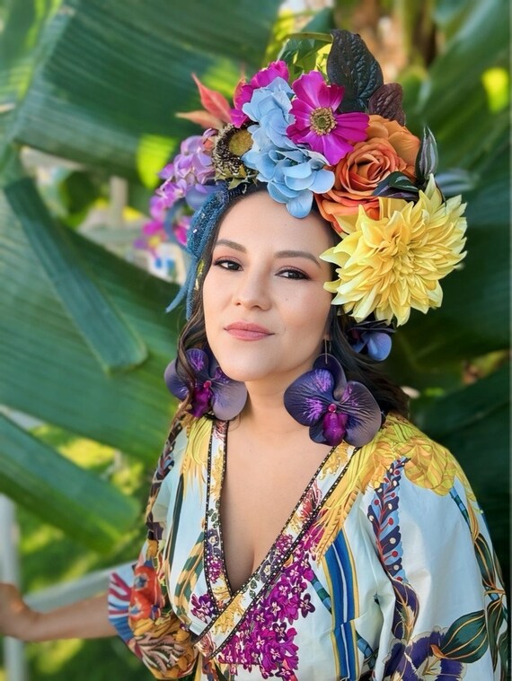 Maxi Flower Crown-handmade Floral Hat-spring Fascinator  display picture 2