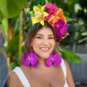 Tropical Palm Hat-floral Headpiece-havana Night-tropical  display picture 1