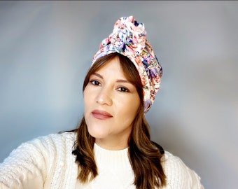 Turban, turban headband, turban for women, turban hat, chemo headwear, chemo hat, chemo gift, cancer gift, pre-tied turban